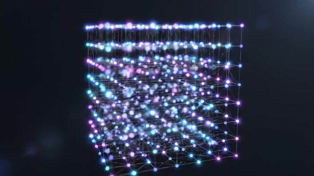 Abstract glowing cube structure