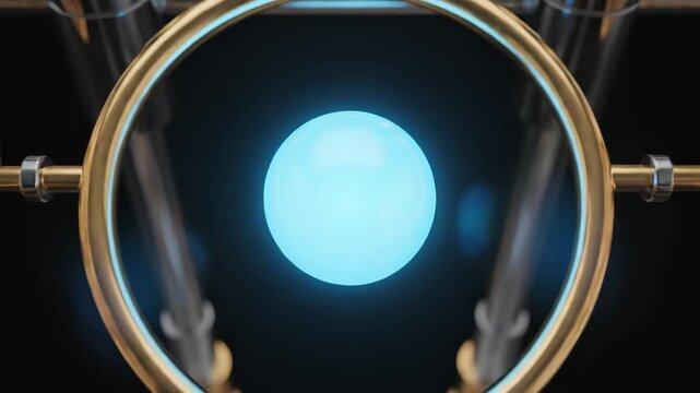 Scientific apparatus with glowing sphere