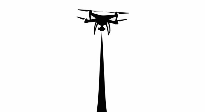 Silhouette of a drone hovering high in the sky, capturing a unique perspective.