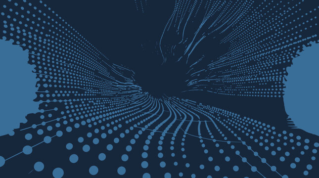Abstract Futuristic Digital Background with Blue Data Flow Lines