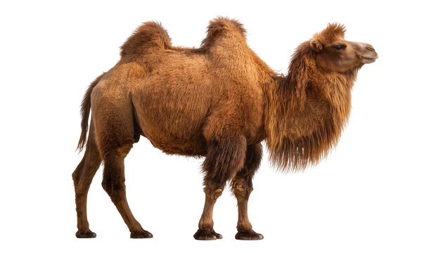 Dromedary camel with one hump brown fur, long mane