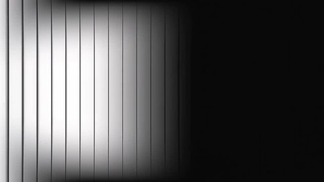 Vertical striped gradient grayscale abstract background with light and shadow, 4k video