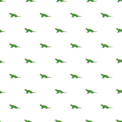 Fototapeta premium Green lizards repeating on a white background forming a playful animal pattern