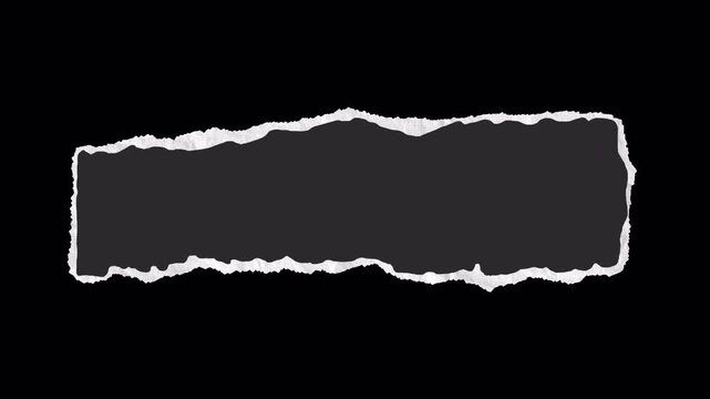 Hand Drawn Dark Torn Paper Frame Transition with Alpha Channel