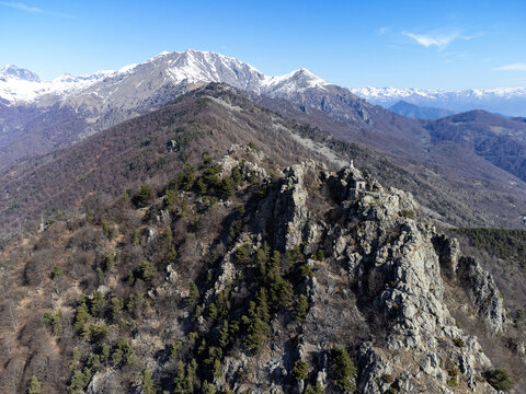 View of the summit of Rocca Sella (Caprie - Italy)