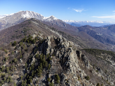 View of the summit of Rocca Sella (Caprie - Italy)