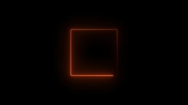 live streaming neon text frame animation. Neon red glowing rectangle transition animation loop neon rectangle.