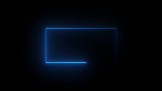 Vibrant red glowing neon rectangular frame on a stark black background.
