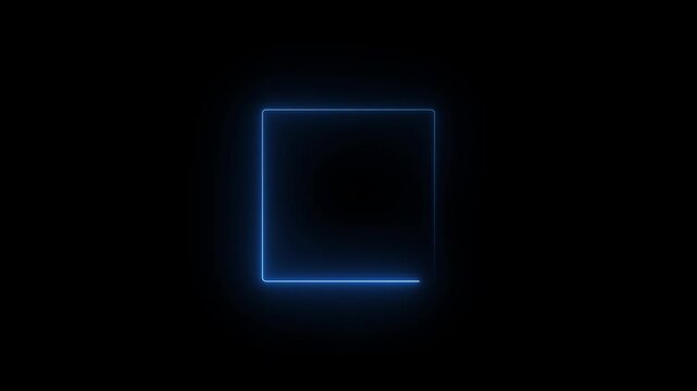 live streaming neon text frame animation. Neon glowing rectangle transition animation loop neon rectangle.