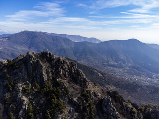 Obraz premium View of the summit of Rocca Sella (Caprie - Italy)