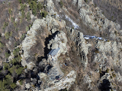 View of the summit of Rocca Sella (Caprie - Italy)