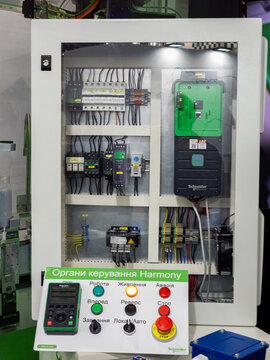 Ukraine, Kyiv - May 26, 2026:Schneider Electric Industrial Control Panel with Altivar VFD and Harmony Control Board