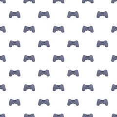 Game controllers arranged in a repeating pattern over a white background © nsit0108
