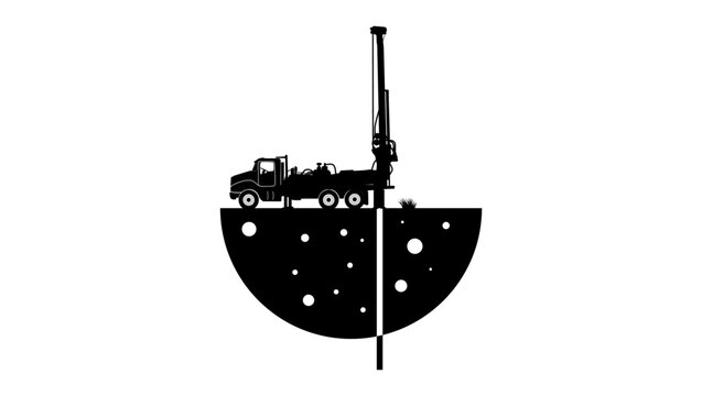 Rc Drilling, black isolated vector silhouette