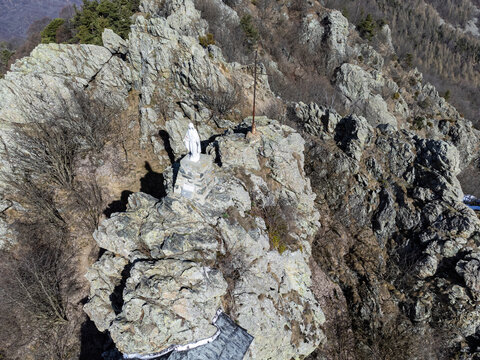 View of the summit of Rocca Sella (Caprie - Italy)