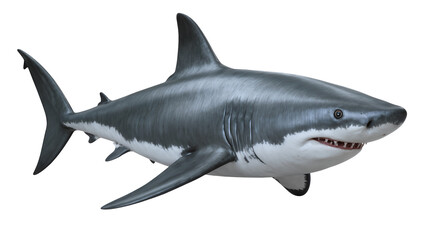 Obraz premium Great White Shark with Sharp Teeth and Gills