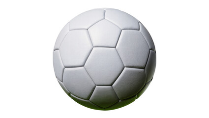 Naklejka premium Classic white soccer ball with black pentagons and hexagons on green grass