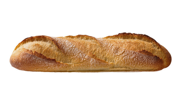 Golden brown crusty baguette bread loaf