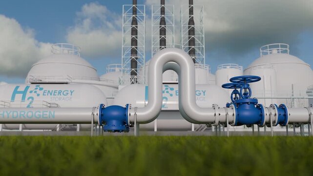 hydrogen pipeline of energy sector towards to ecology,carbon credit,Clean Energy,secure,carbon neutral,transformation,solar,power plant and energy sources balance to replace natural gas.