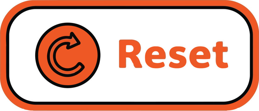 Orange Reset Button Icon with Circular Arrow Symbol on White Background