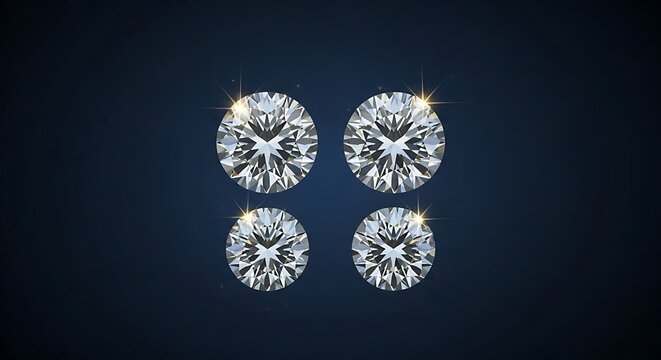 Sparkling Diamond Gems on Dark Blue Background with Luxury  Elegance Concept.