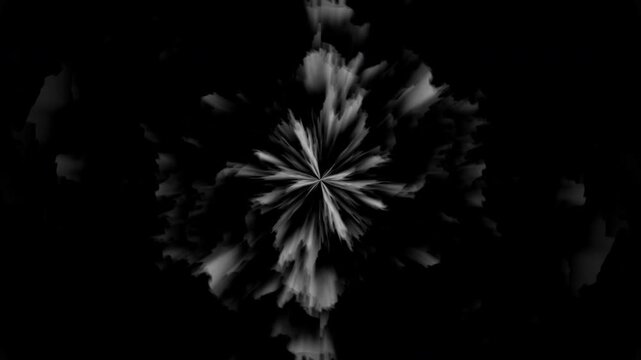 animation of volcanic ash energy explosion with expanding gray color