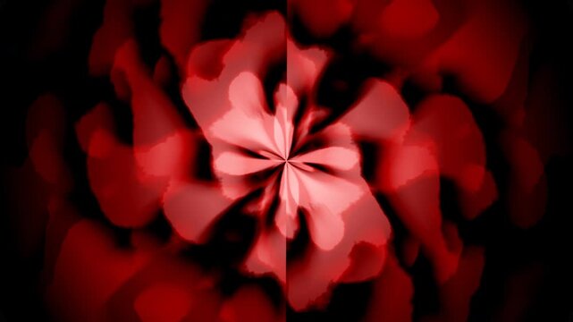 animation of a red energy explosion expanding like a blooming flower
