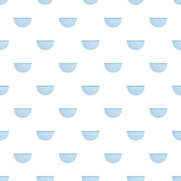 Pale blue colander kitchenware objects forming a repeating pattern on white background