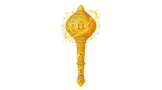 Golden Mace of Hanuman, Hindu Mythology Symbol, Divine Weapon