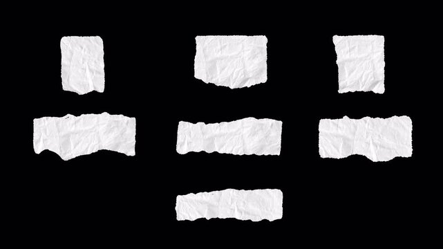 Hand Drawn White Torn Paper Border Animation with Alpha Channel