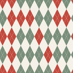 Obraz premium Christmas Argyle Red Green