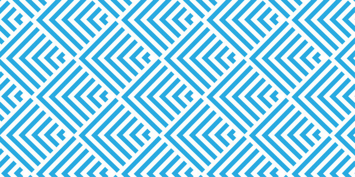 vector maze wall decoration blue gradient striped square overlapping textile background. minimal grid metal diagonal line texture background.