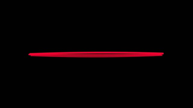 Smooth Red Marker Underline Animation, Clean Hand-Drawn Sketch Highlight Overlay (Transparent Alpha)