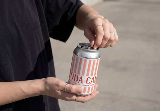 Opening Soda Can Mockup