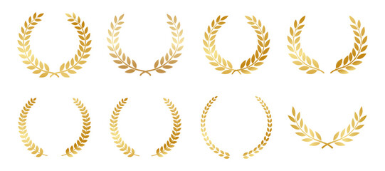 Golden Laurel Wreath Collection in Luxury Vector Style © Vasyl Yurlov