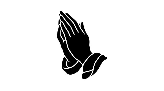 Minimalist Geometric Praying Hands Symbol A Simple Vector Illustration Representing Spiritual Devotion and Inner Peace