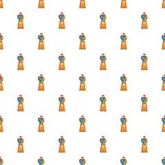 Fototapeta premium Gumball vending machines displaying colorful sweet candies in a seamless repeating pattern