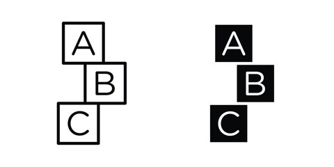 Abc icon clipart and thin stroke versions pack © Hunt