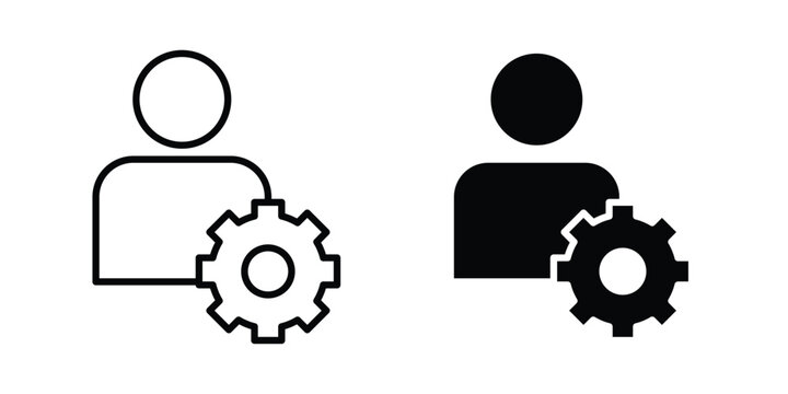 Admin icon clipart and thin stroke versions pack
