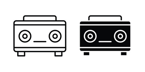 Boombox icon clipart and thin stroke versions pack © Hunt