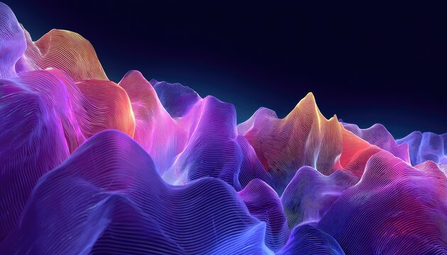 Luminous, undulating terrain, bathed in gradient light, deep background