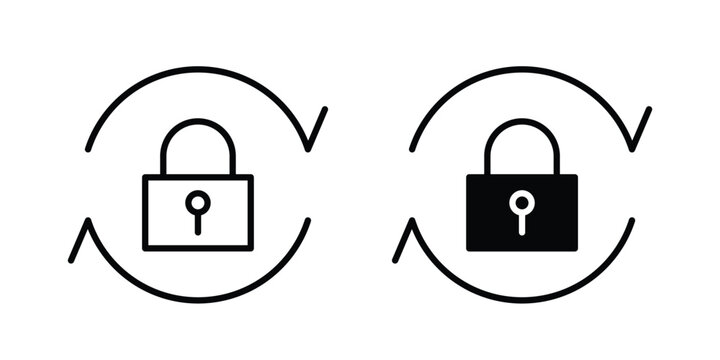 Change Password icon clipart and thin stroke versions pack