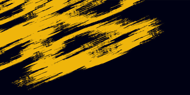 Halftone yellow dots pattern and black gradient grunge texture background. Dotted line comic sport style vector illustration.