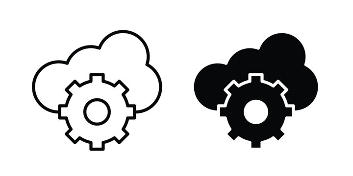 Devops icon clipart and thin stroke versions pack