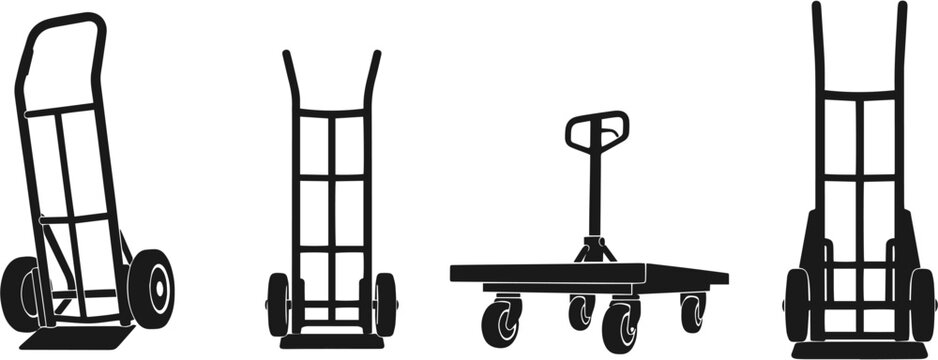 Hand truck with four wheels dolly.