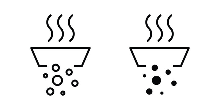 Filtration icon clipart and thin stroke versions pack