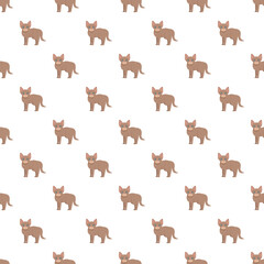Fototapeta premium Repeating illustration of a brown cartoon dog creating a decorative pattern