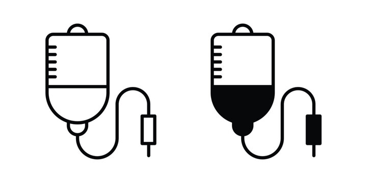 IV icon clipart and thin stroke versions pack