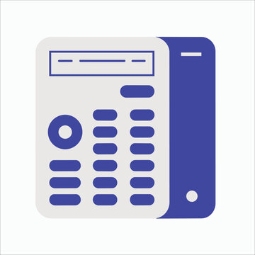 Minimalist flat design vector icon of a blue list menu