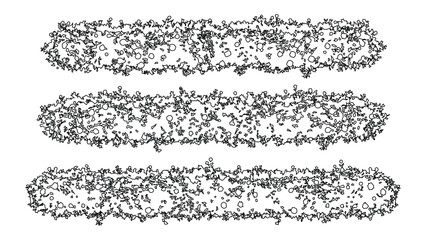 Dense shrubbery border outline illustrations for landscape architecture and garden mapping. © Sara Studio